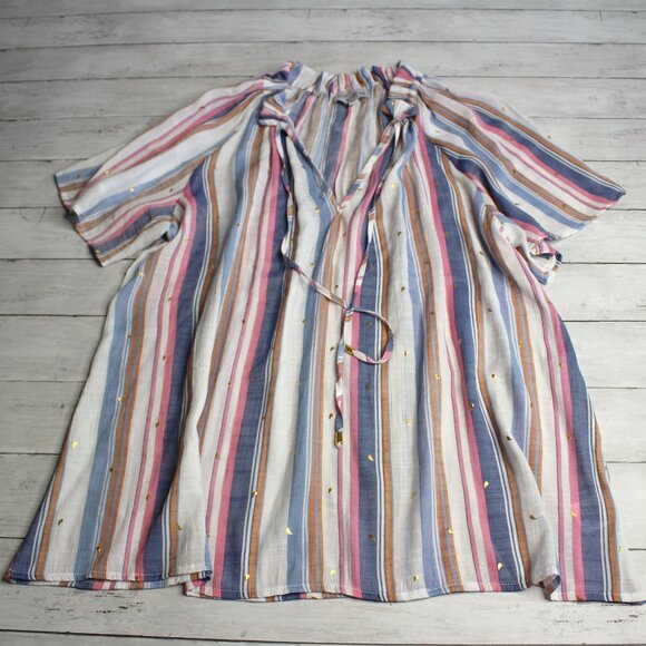 Alex & Parker Women's Blouse Plus Size 2X Lightweight Top Neck Tie - Picture 1 of 6